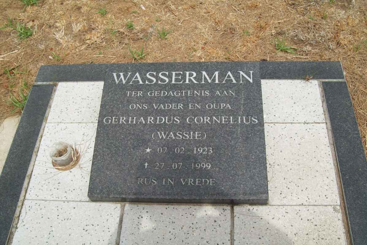 WASSERMAN Gerhardus Cornelius 1923-1999