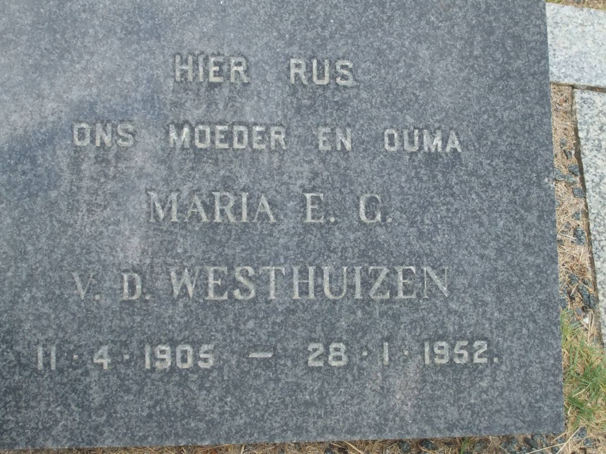 WESTHUIZEN Maria E.C., v.d. 1905-1952