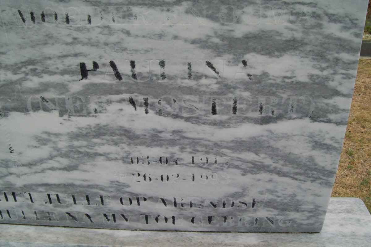 SCHARADE Paulina nee MOSTERT 1917-1993
