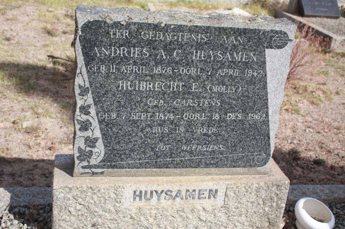 HUYSAMEN Andries A.C. 1876-1942 &amp; Huibrecht E. CARSTENS 1874-1962