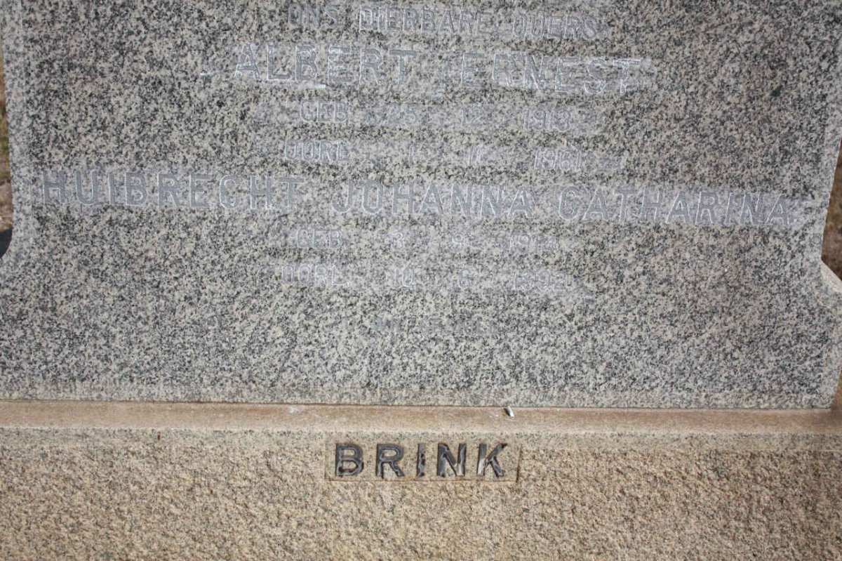 BRINK Albert Ernest 1913-1961 &amp; Huibrecht Johanna Catharina 191?-1992