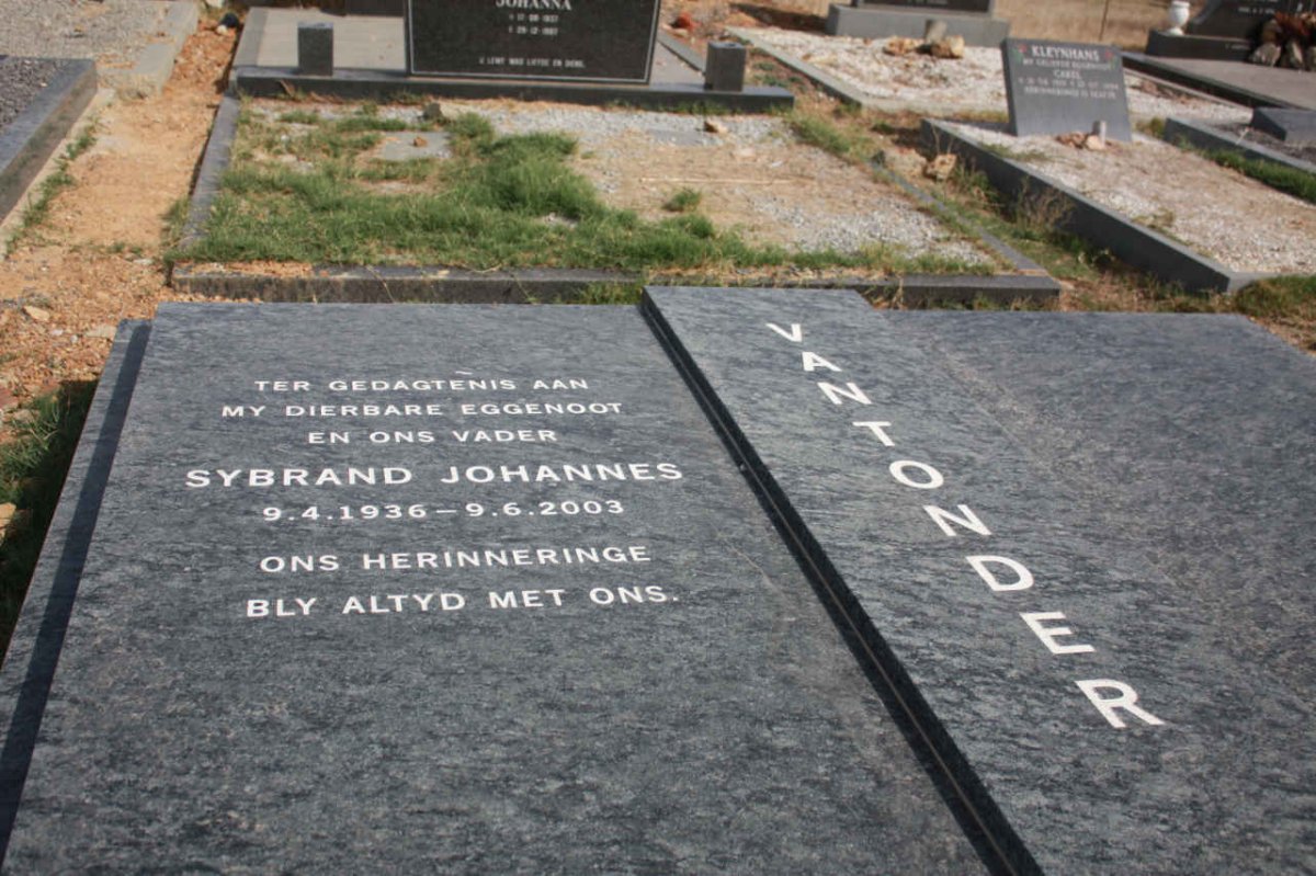 TONDER Sybrand Johannes, van 1936-2003
