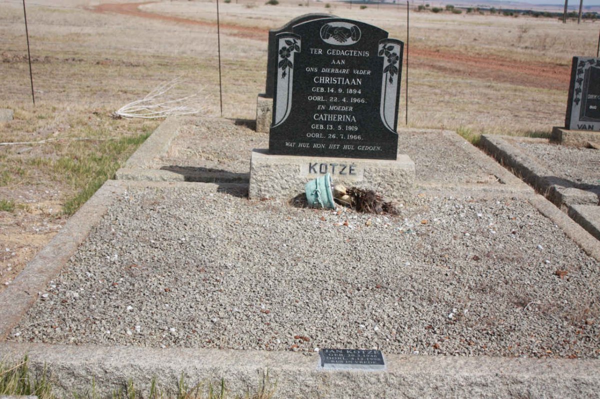 KOTZE Christiaan 1894-1966 &amp; Catherina 1919-1966 :: KOTZE Jan 1946-1998