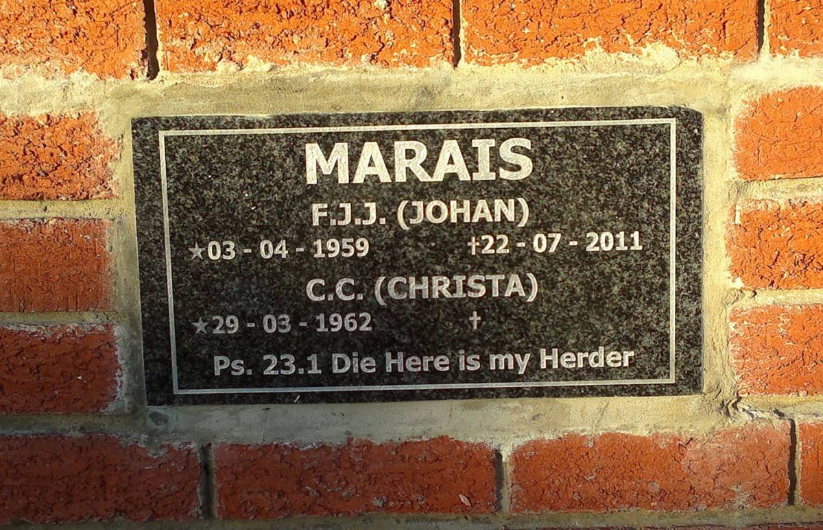 MARAIS F.J.J. 1959-2011 &amp; C.C. 1962-