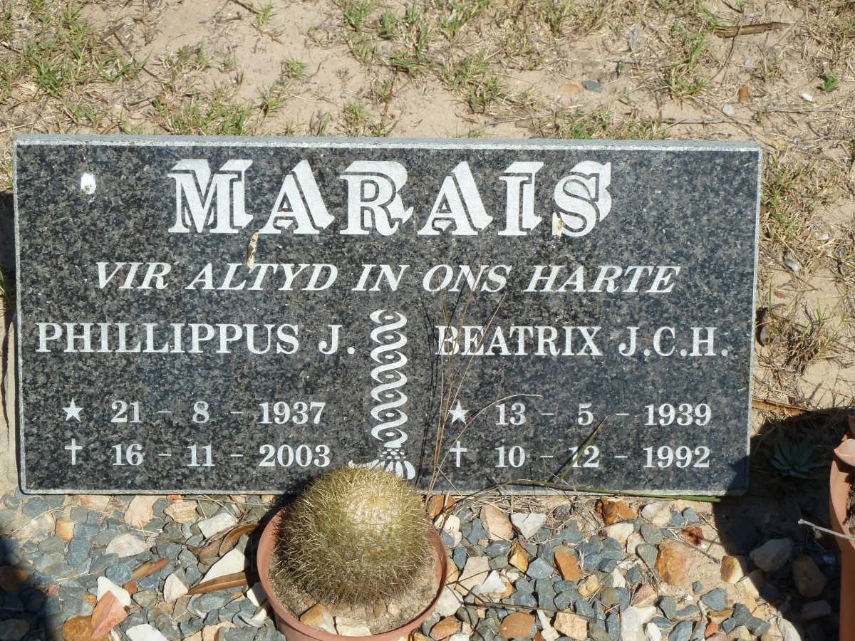 MARAIS Phillippus J. 1937-2003 &amp; Beatrix J.C.H. 1939-1992