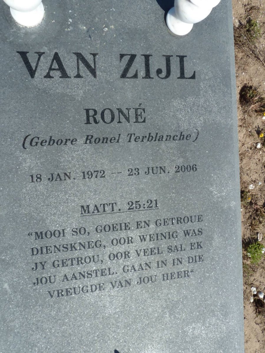 ZIJL Ronel, van nee TERBLANCHE 1972-2006
