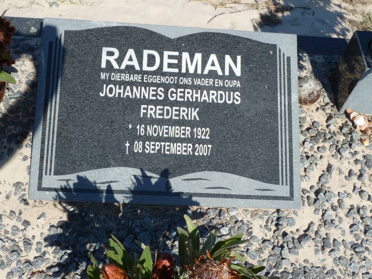 RADEMAN Johannes Gerhardus Frederik 1922-2007