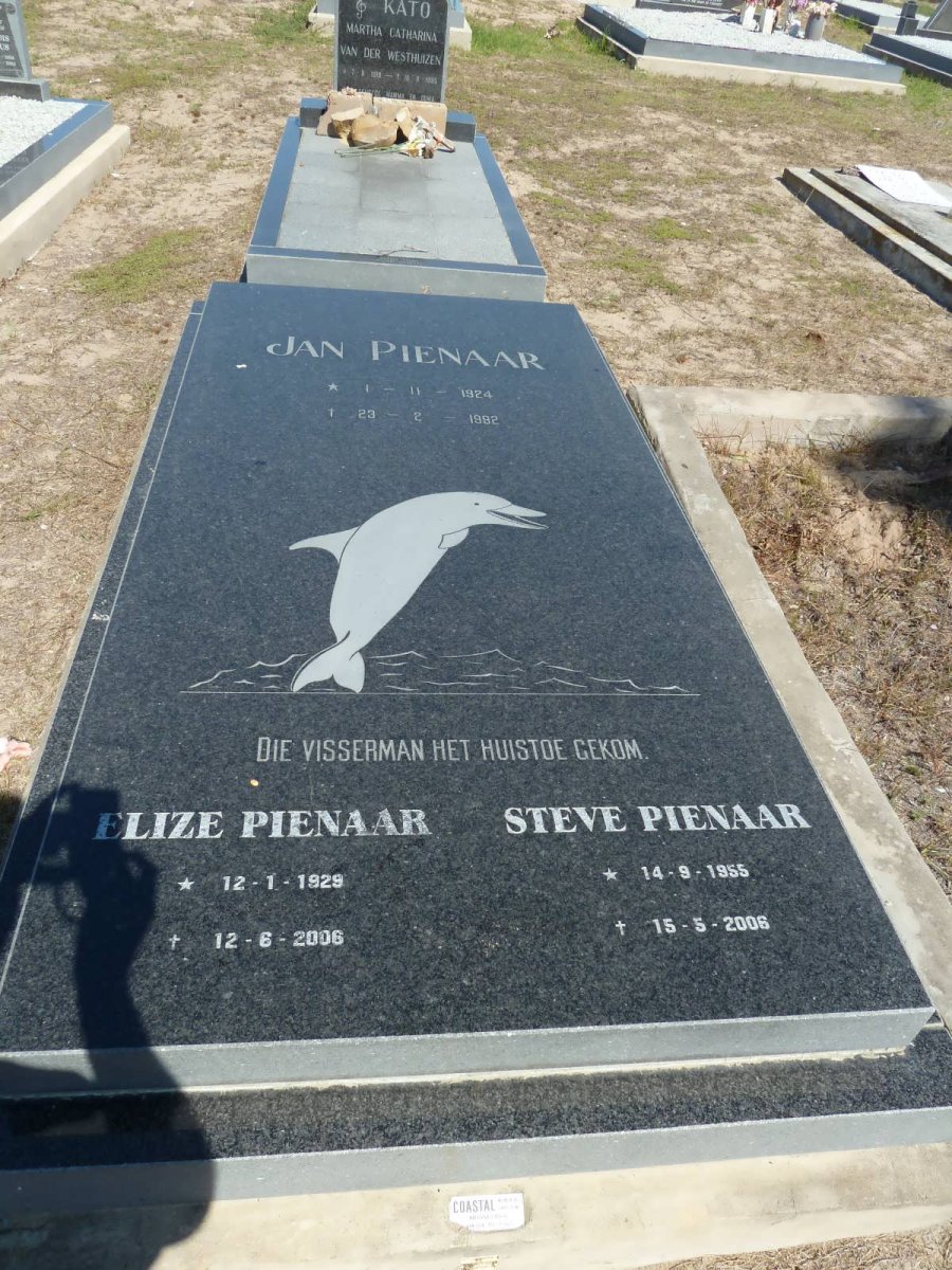 PIENAAR Jan 1924-1992 :: PIENAAR Eliza 1929-2006 :: PIENAAR Steve 1955-2006