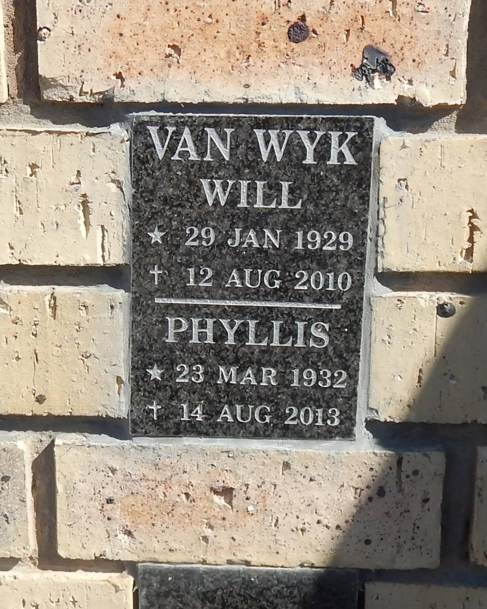 WYK Will, van 1929-2010 &amp; Phyllis 1932-2013