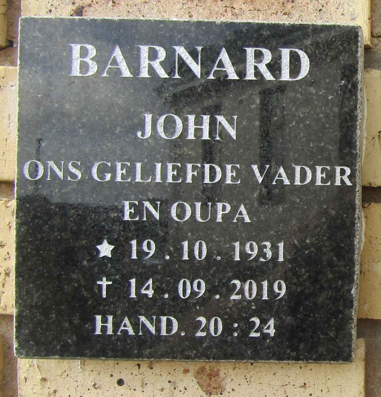 BARNARD John 1931-2019