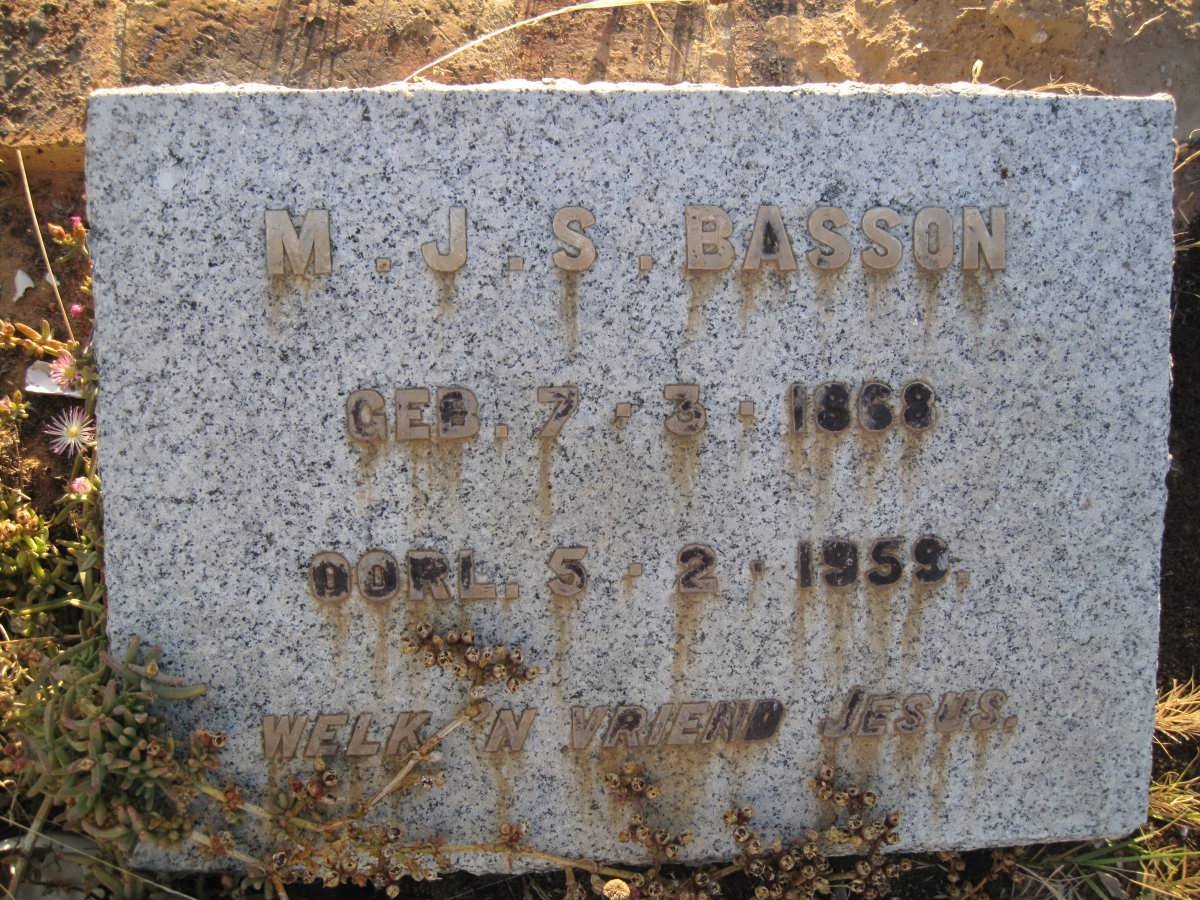 BASSON M.J.S. 1868-1959