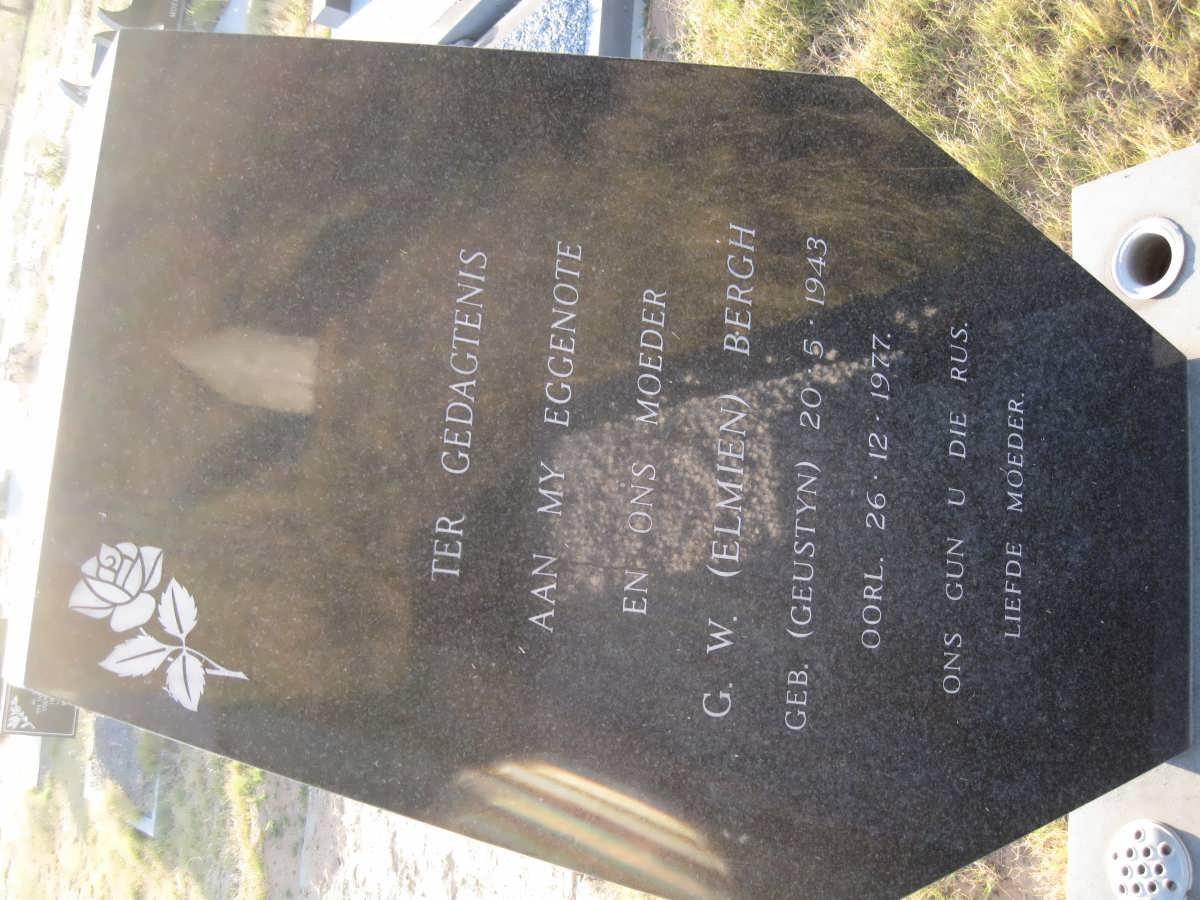 BERGH G.W. nee GEUSTYN 1943-1977