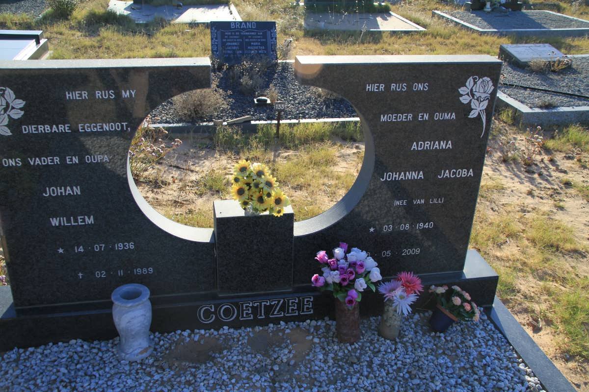 COETZEE Johan Willem 1936-1989 &amp; Adrianna Johanna Jacoba VAN LILL 1940-2009