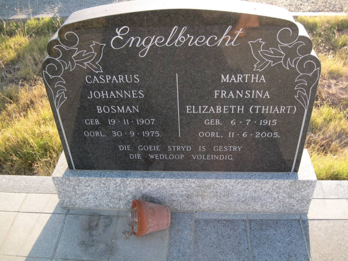 ENGELBRECHT Casparus Johannes Bosman 1907-1975 &amp; Martha Fransina Elizabeth THIART 1915-2005