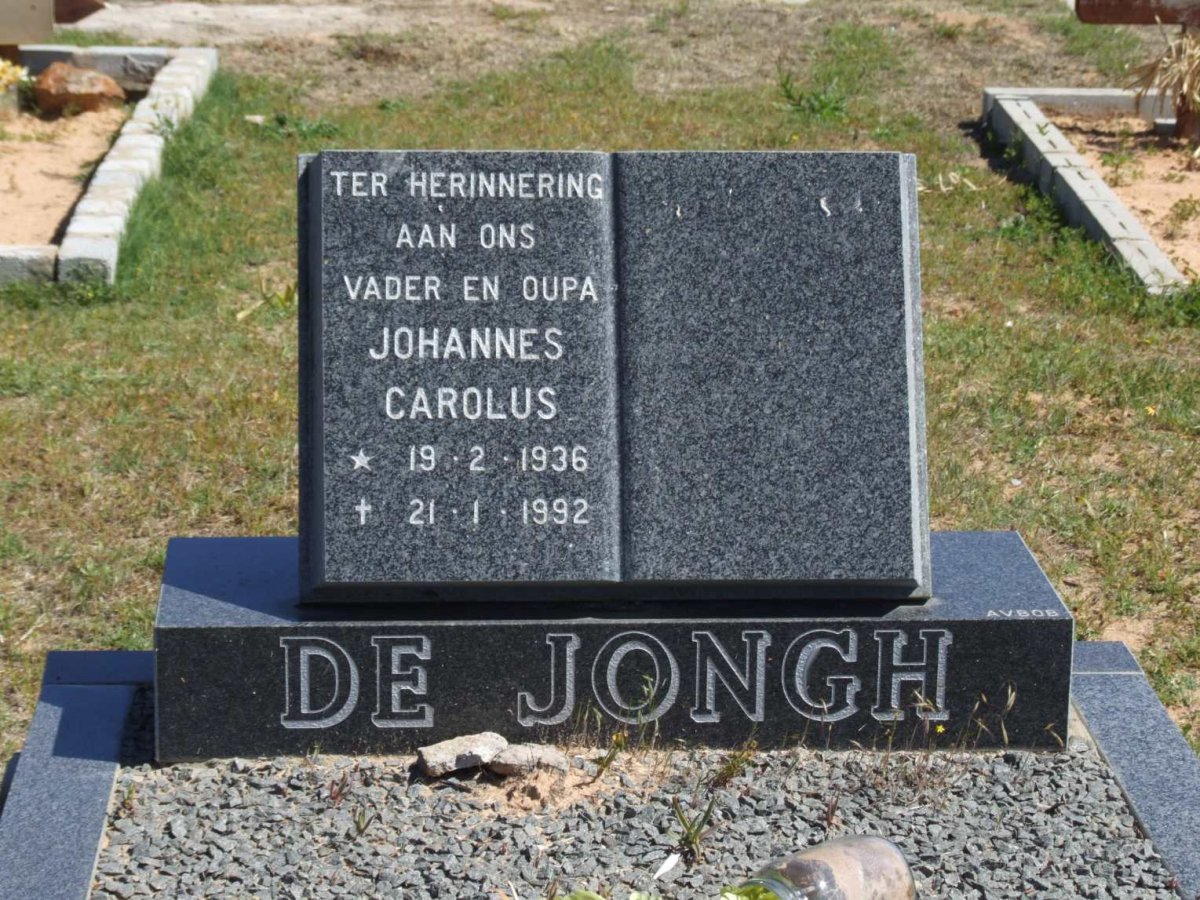 JONGH Johannes Carolus, de 1936-1992