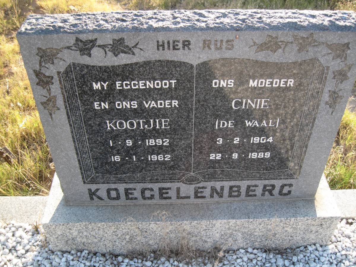 KOEGELENBERG Kootjie 1892-1962 &amp; Cinie DE WAAL 1904-1989