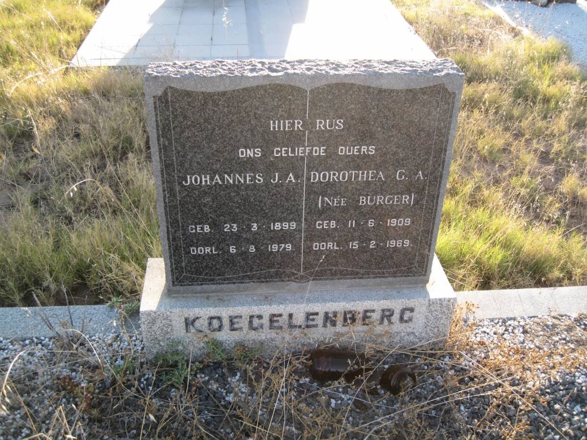 KOEGELENBERG Johannes J.A. 1899-1979 &amp; Dorothea G.A. BURGER 1909-1969