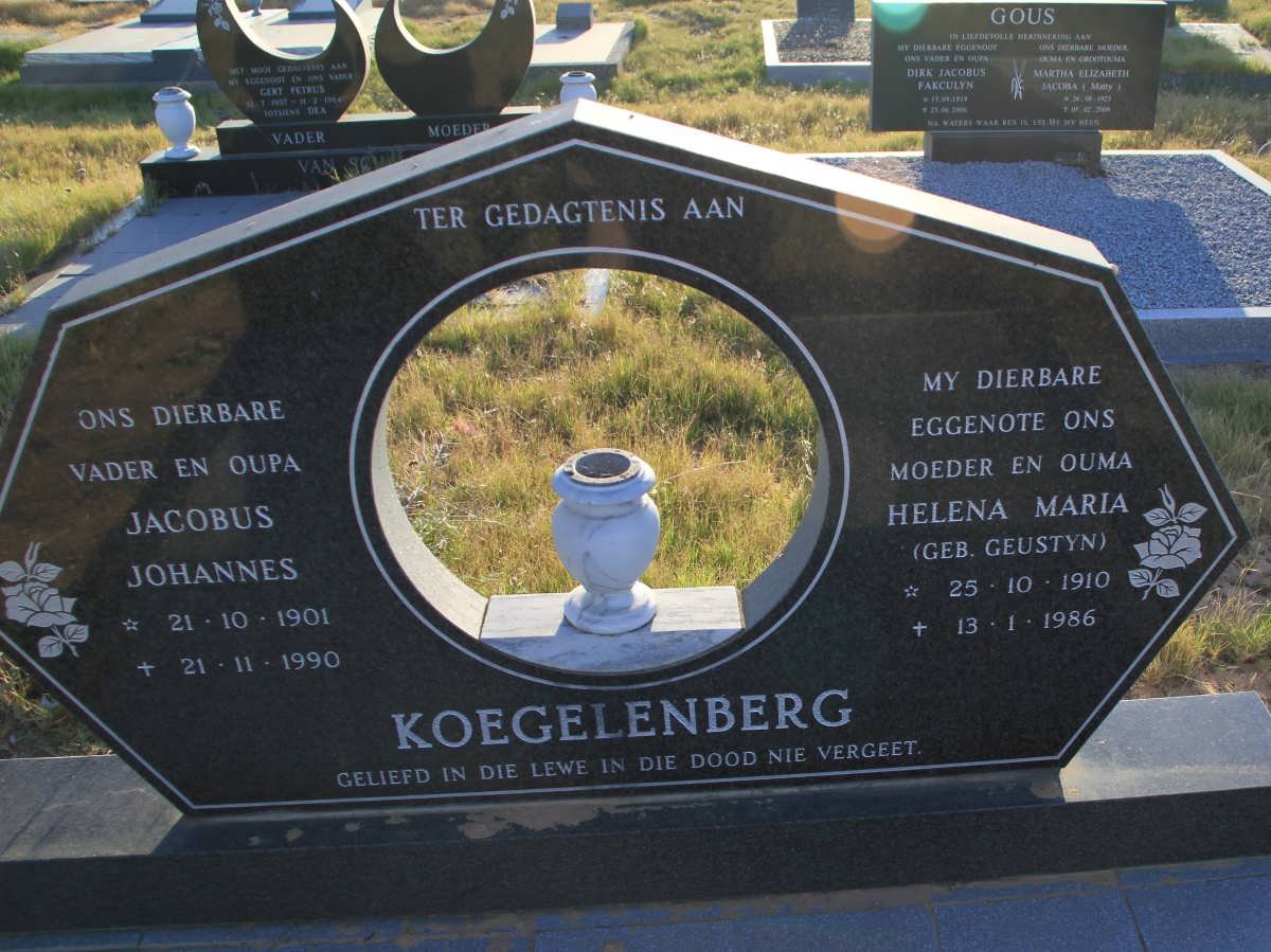 KOEGELENBERG Jacobus Johannes 1901-1990 &amp; Helena Maria GEUSTYN 1910-1986