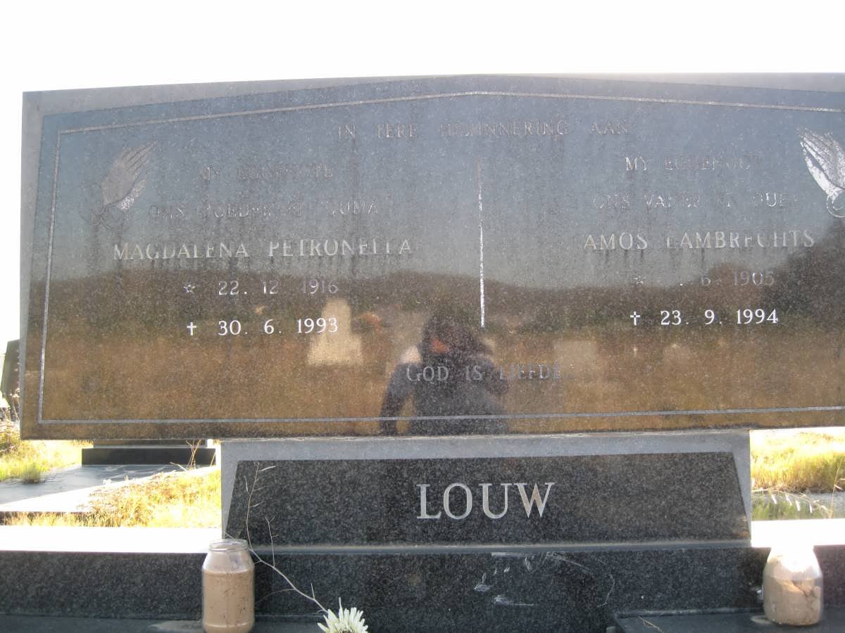 LOUW Amos Lambrechts 1905-1994 &amp; Magdalena Petronella 1916-1993