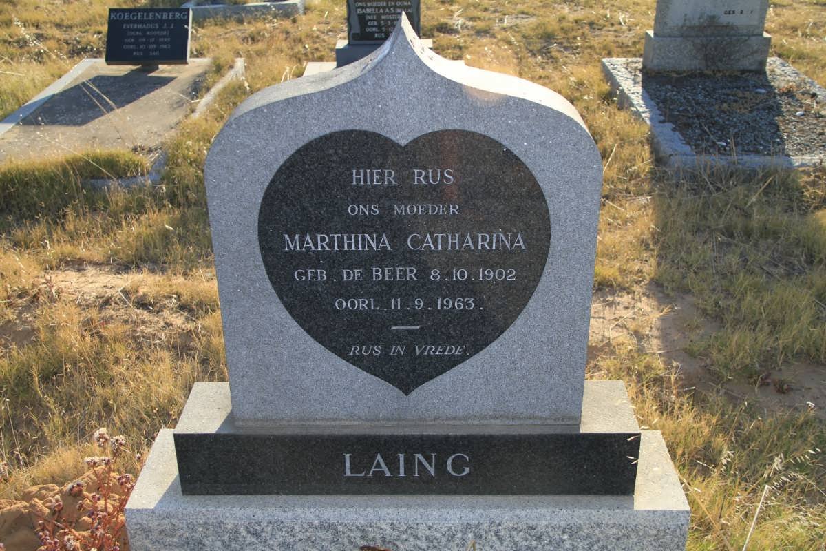 LAING Marthina Catharina nee DE BEER 1902-1963