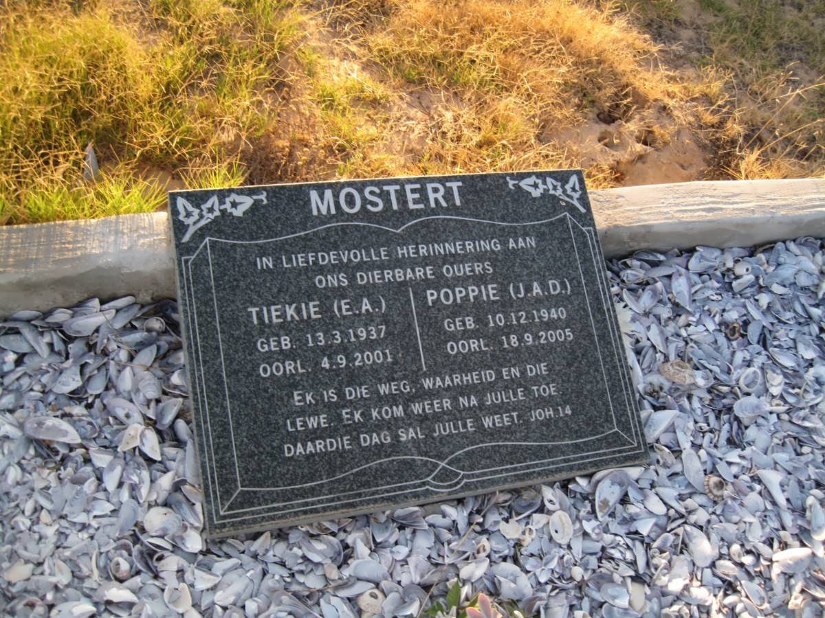 MOSTERT  E.A. 1937-2001 &amp; J.A.D. 1940-2005