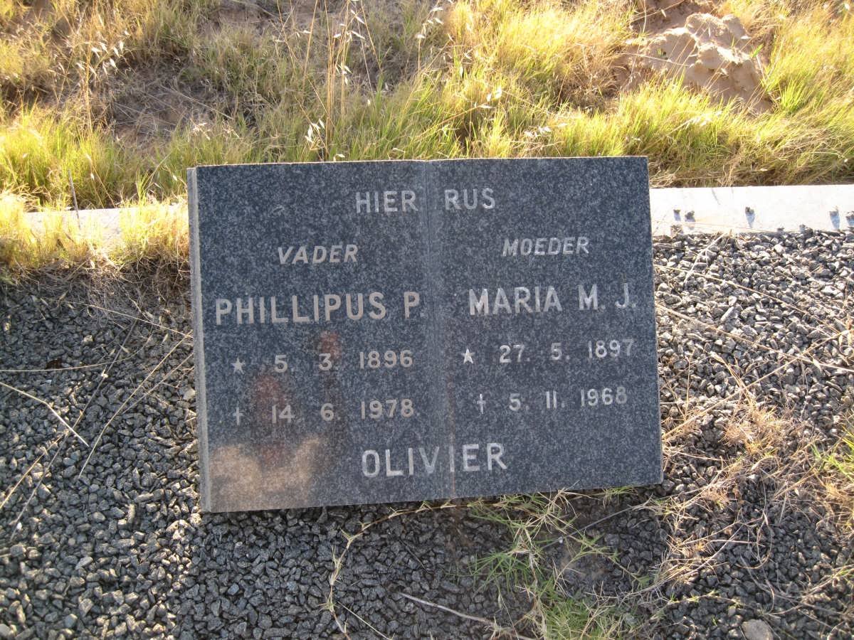 OLIVIER Phillipus P. 1896-1978 &amp; Maria M.J. 1897-1968