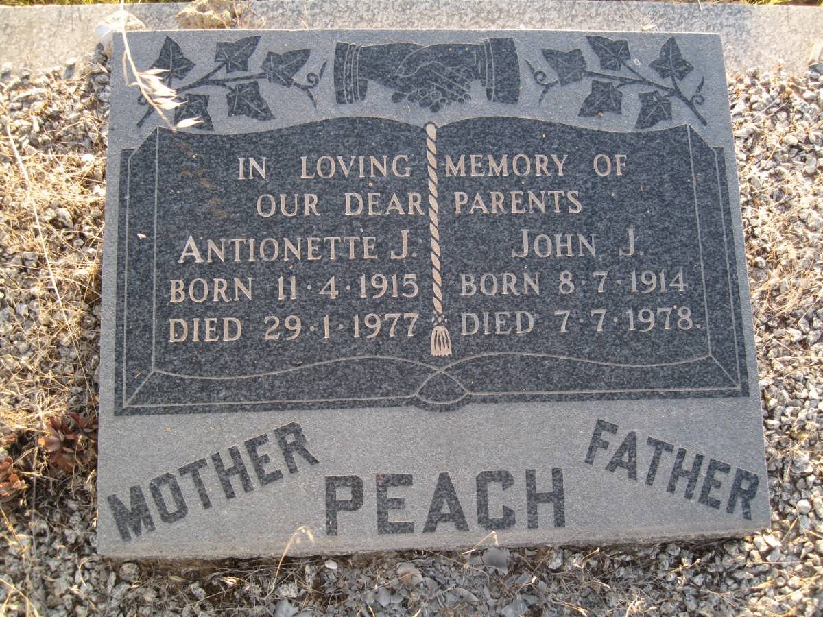 PEACH John J. 1914-1978 &amp; Antionette J. 1915-1977