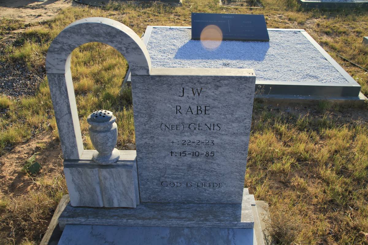 RABE J.W. nee GENIS 1923-1985