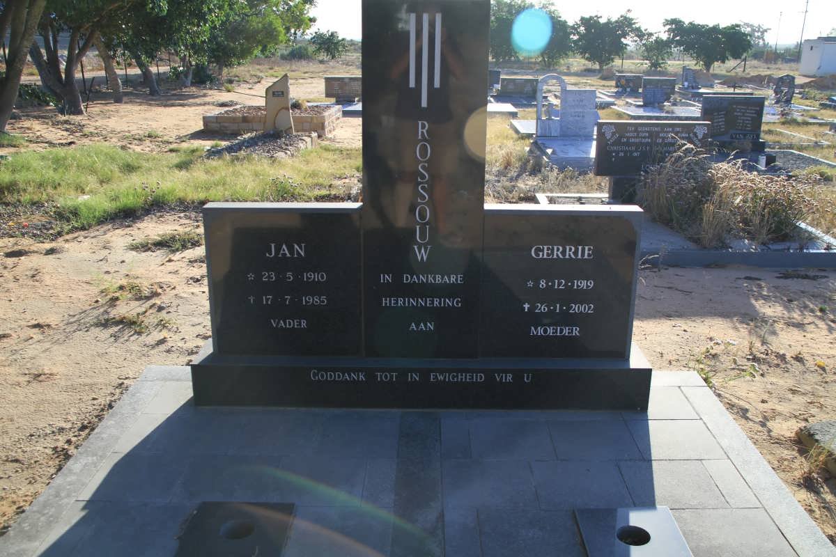 ROSSOUW Jan 1910-1985 &amp; Gerrie 1919-2002