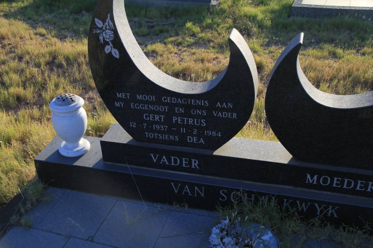 SCHALKWYK Gert Petrus, van 1937-1984