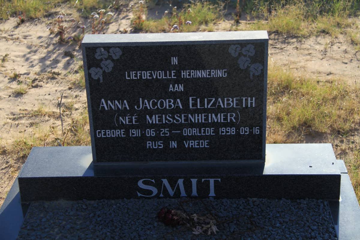 SMIT Anna Jacoba Elizabeth nee MEISSENHEIMER 1911-1998