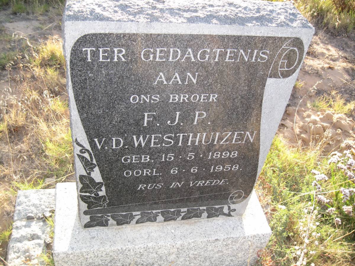 WESTHUIZEN F.J.P., v.d. 1898-1958
