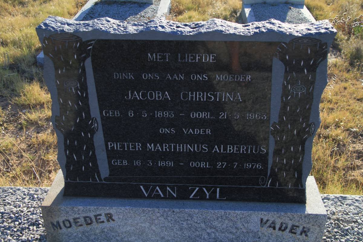 ZYL Pieter Marthinus Albertus, van 1891-1976 &amp; Jacoba Christina 1893-1963