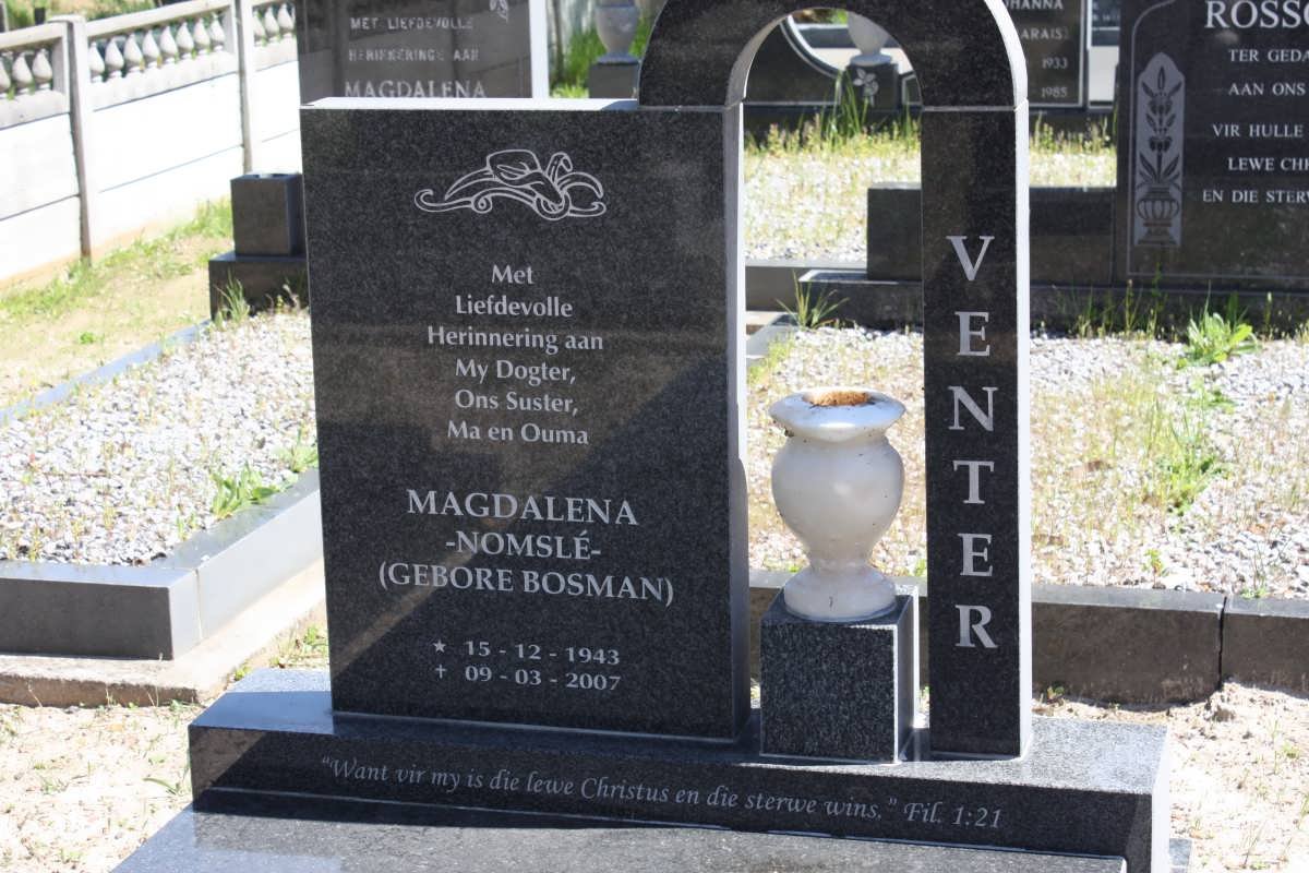 VENTER Magdalena nee BOSMAN 1943-2007