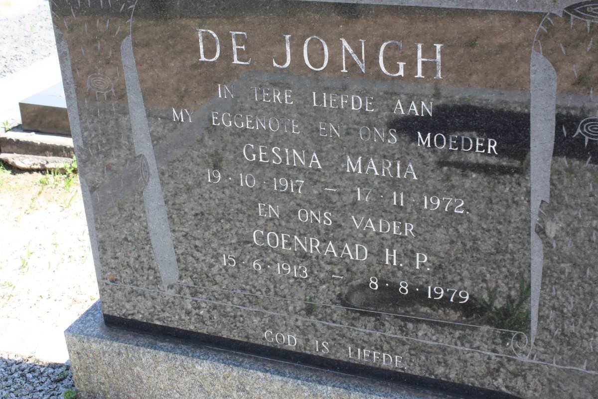 JONGH Coenraad H.P., de 1913-1979 &amp; Gesina Maria 1917-1972