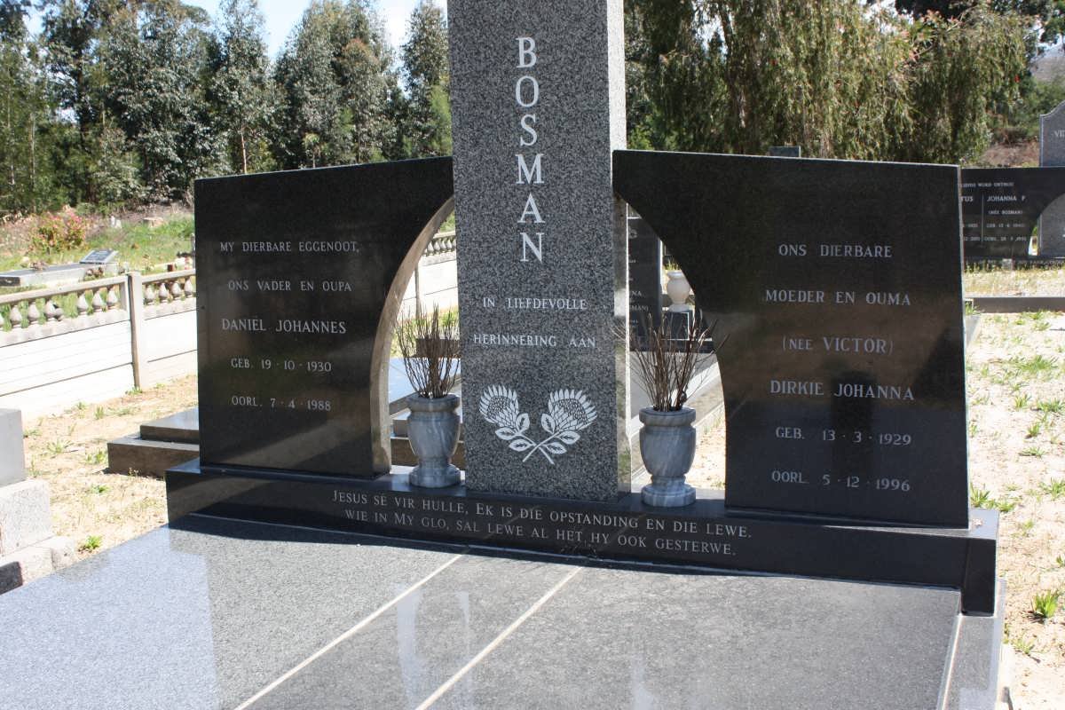 BOSMAN Daniel Johannes 1930-1988 &amp; Dirkie Johanna 1929-1996