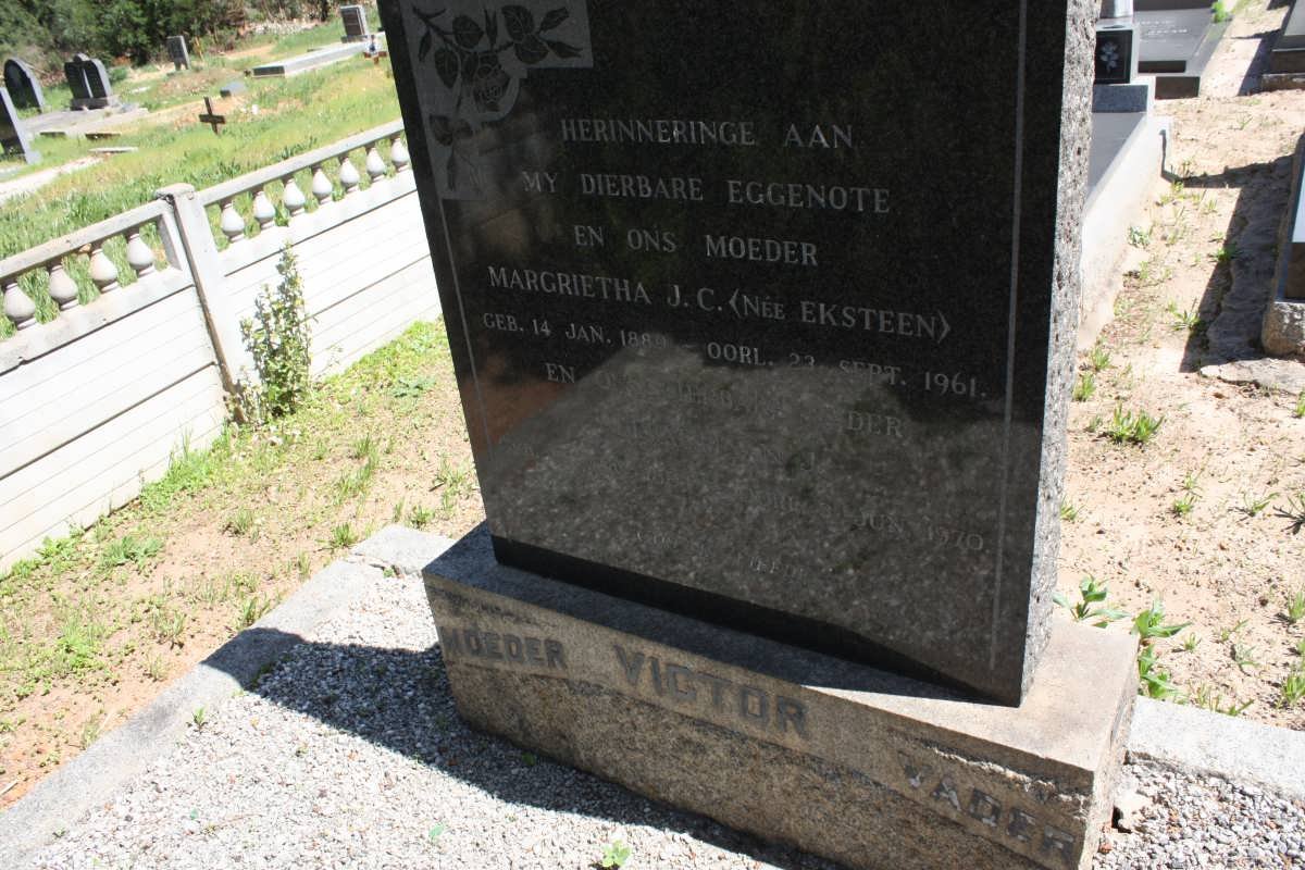 VICTOR Sebastiaan J. 1884-1970 &amp; Margrietha J.C. EKSTEEN 1889-1961
