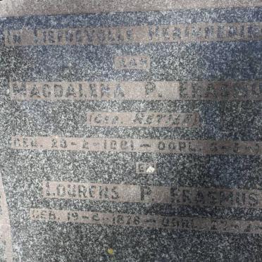 ERASMUS Lourens P. 1878-1948 &amp; Magdalena P. RETIEF 1881-1943