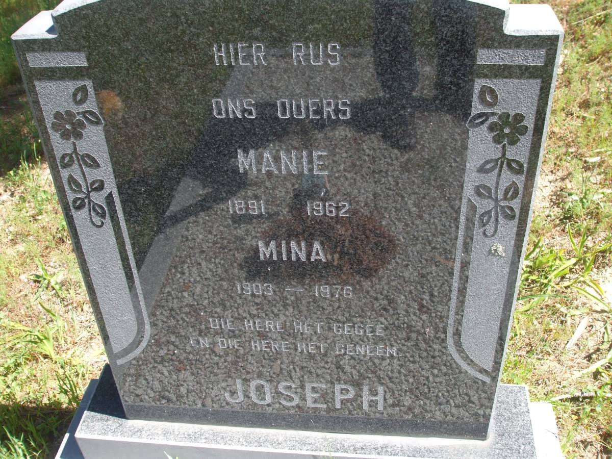 JOSEPH Manie 1891-1962 &amp; Mina 1903-1976