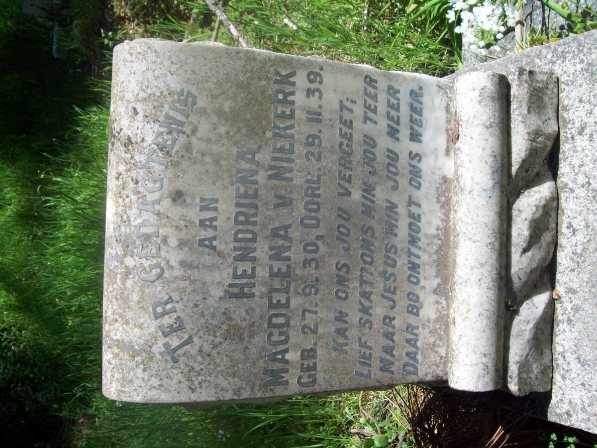 NIEKERK Hendriena Madelena, v. 1930-1939