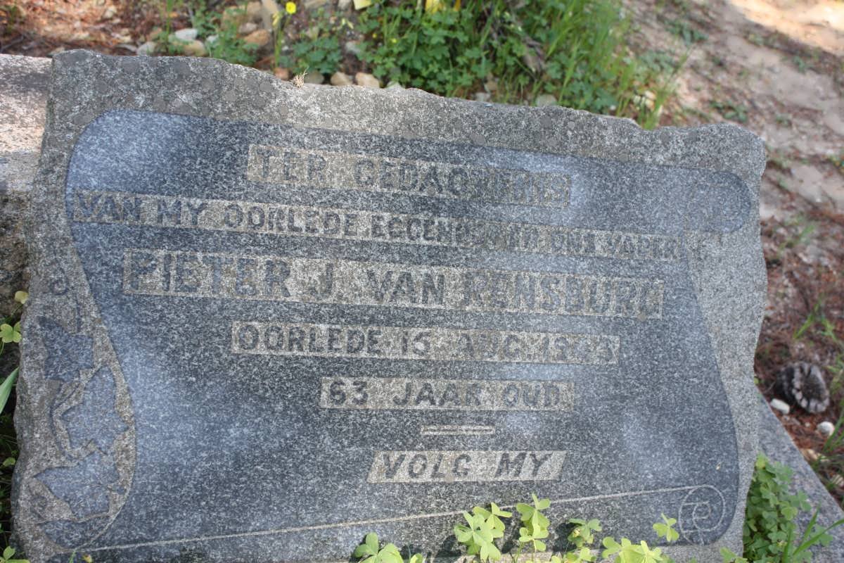 RENSBURG Pieter J., van -19?3