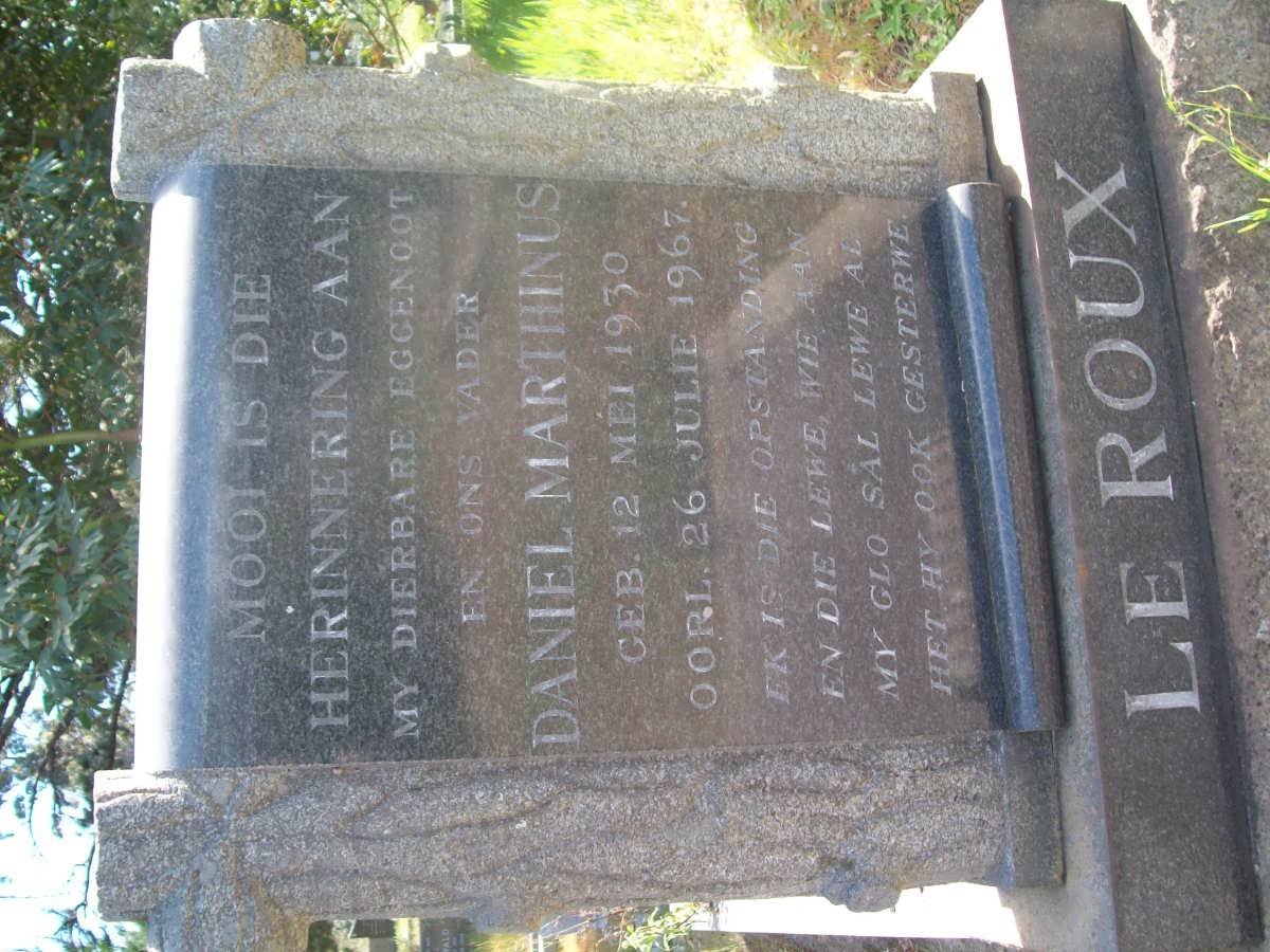 ROUX Daniel Marthinus, le 1930-1967