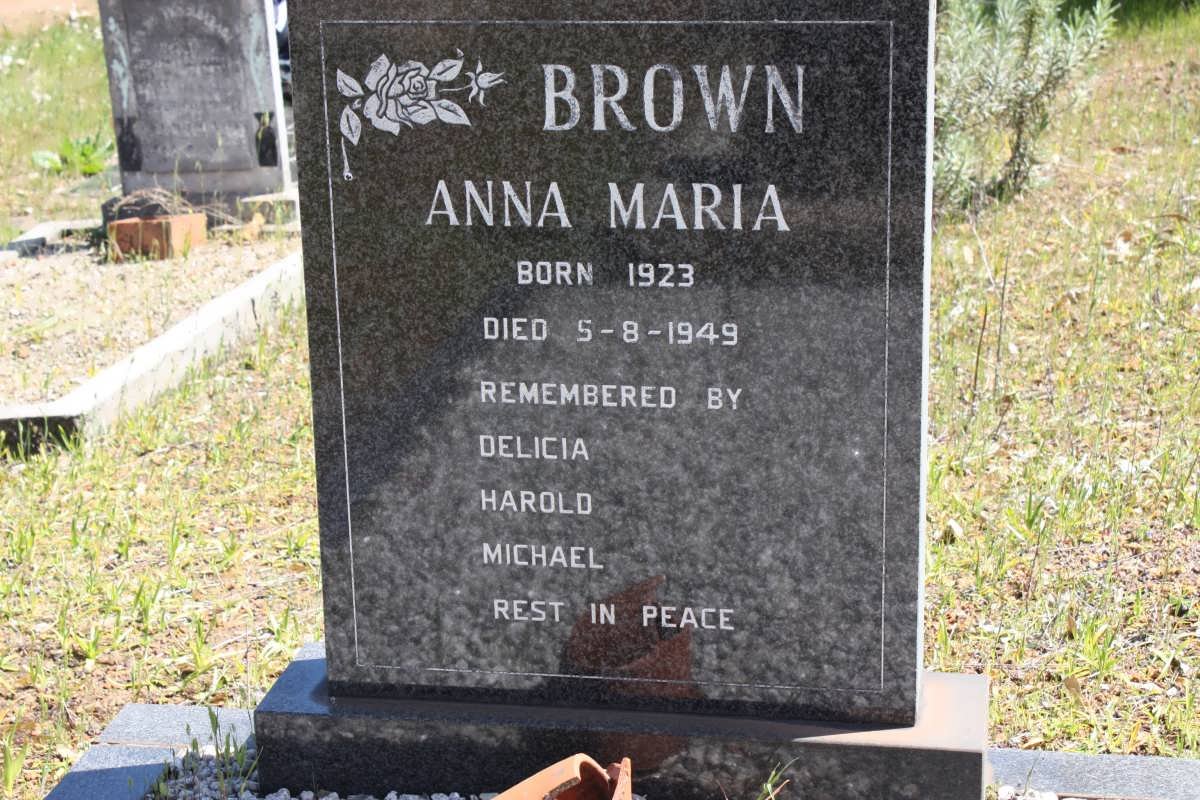 BROWN Anna Maria 1923-1949