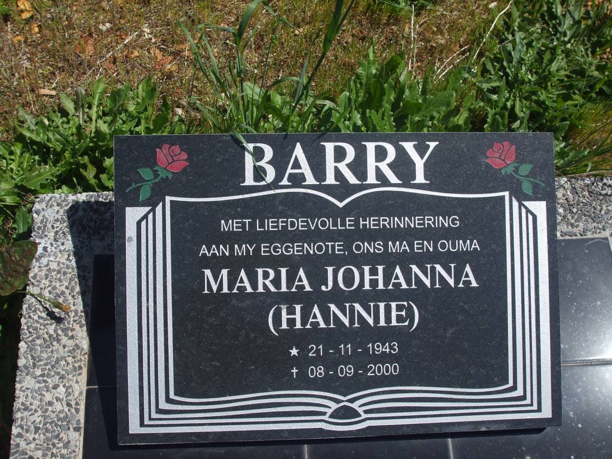 BARRY Maria Johanna 1943-2000