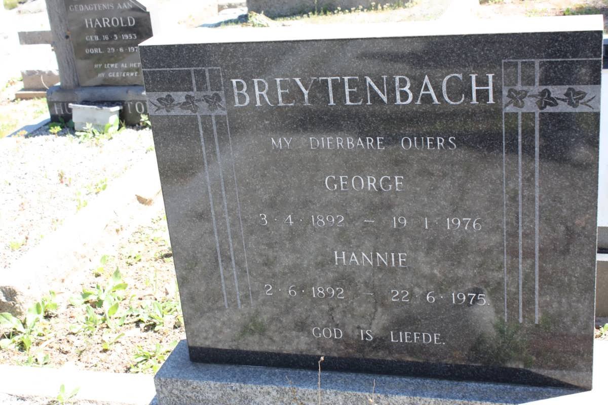 BREYTENBACH George 1892-1976 &amp; Hannie 1892-1975