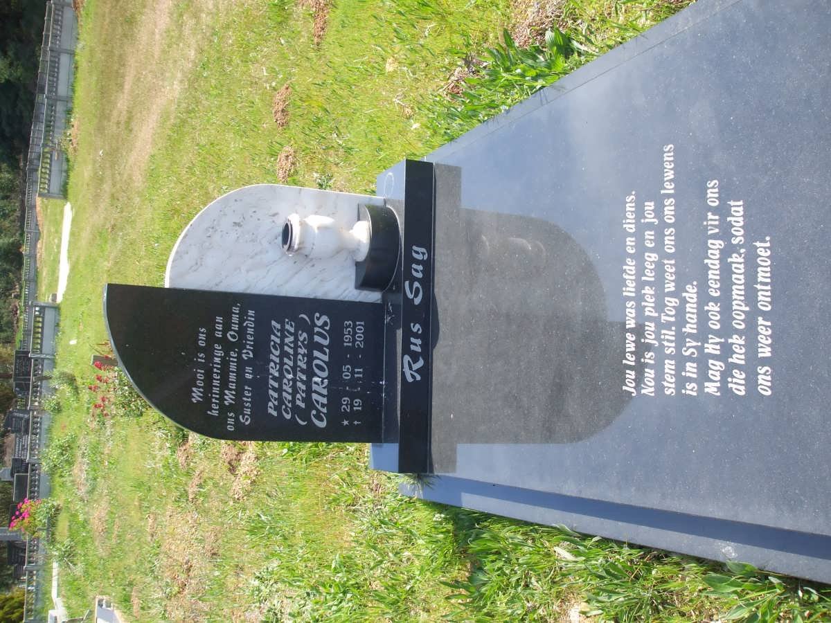 CAROLUS Patricia Caroline nee PATRYS 1953-2001