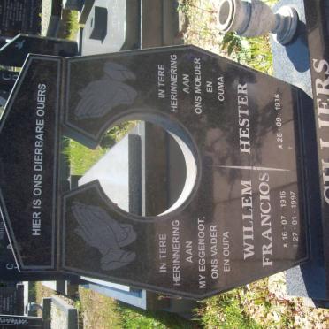 CILLIERS Willem Francois 1916-1997 &amp; Hester 1936-