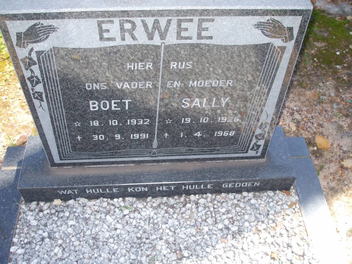 ERWEE Boet 1932-1991 &amp; Sally 1926-1968