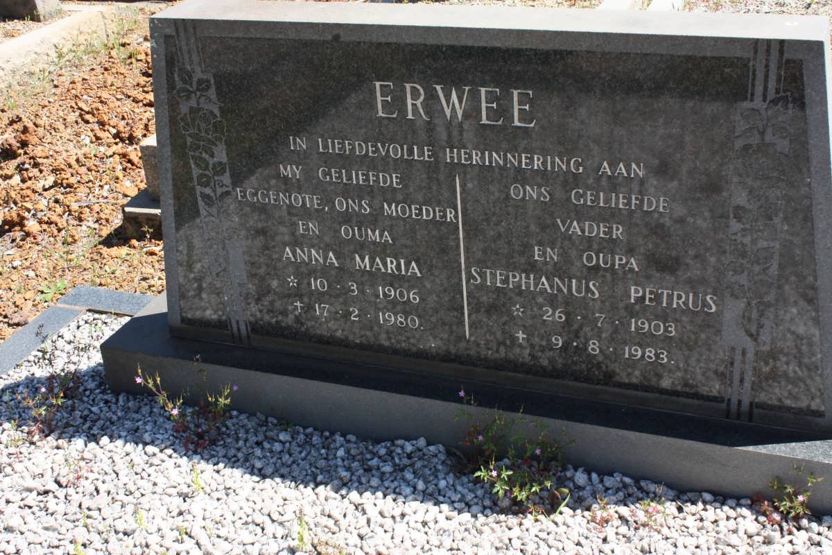 ERWEE Stephanus Petrus 1903-1983 &amp; Anna Maria 1906-1980