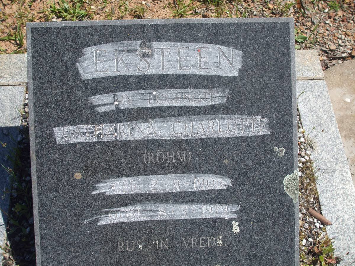 EKSTEEN Catharina Charlotte nee ROHM 1905-1979